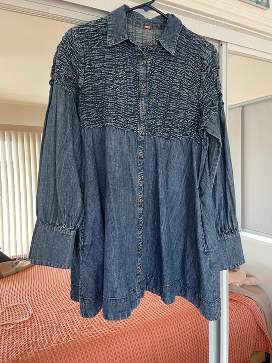 Free People Tops - Free people doll baby dress, 100% cotton denim.